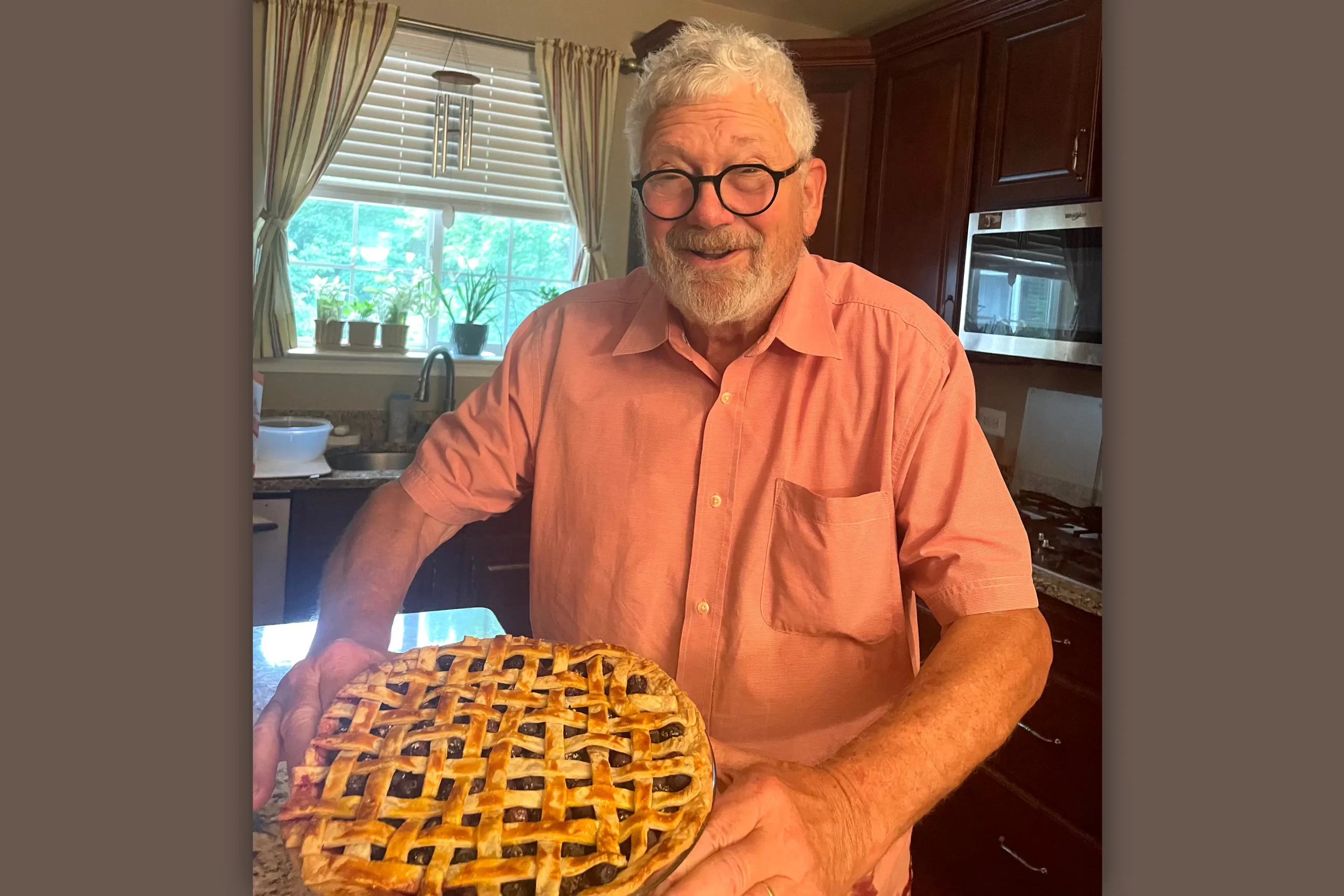 Mike Salmon’s health improved so much under hospice care that he got kicked out and returned to activities like making his signature blueberry-cinnamon lattice-topped pies. After expecting imminent death, he says, he’s enjoying what he calls his “bonus days. ... This is one of life’s sweet spots.” (Kim Clark for KFF Health News)